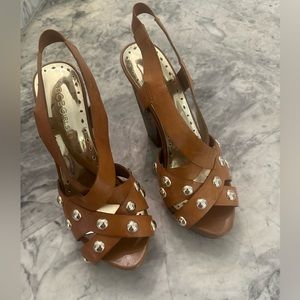 BCBG Girls leather studded high heel sandal